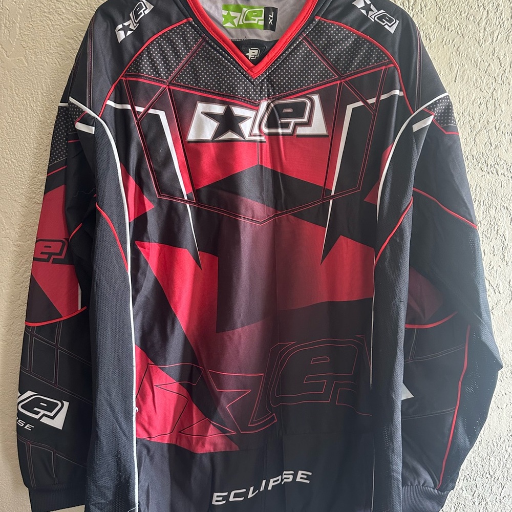 Eclipse Men's Black and Red Paintball shirts